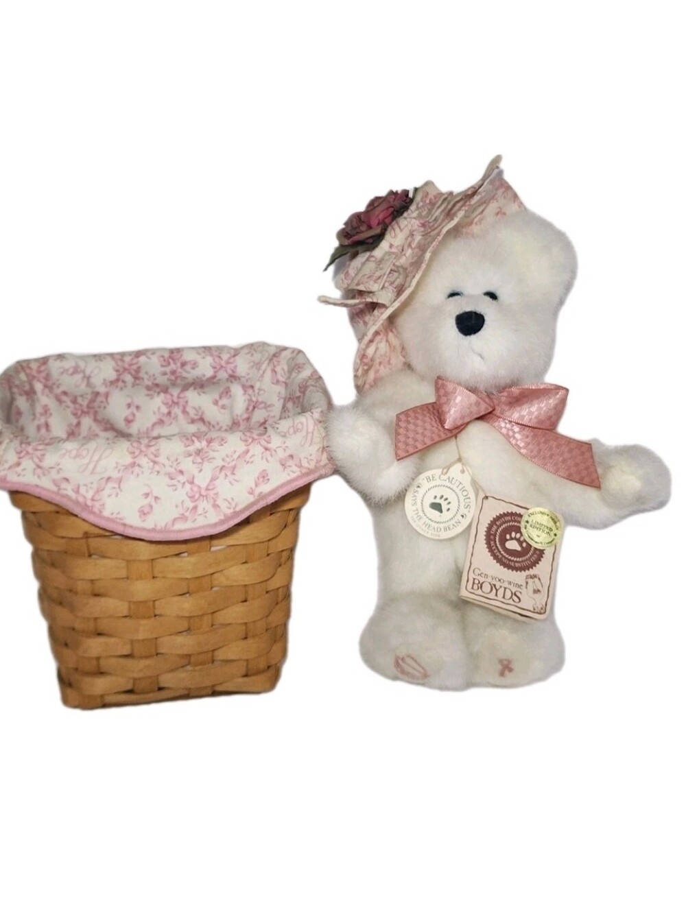 Vintgage Longaberger Basket & Horizon of Hope Boyds Bear Liner Ltd Edition USA